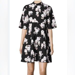 SOLD Kate Spade Posey Black White Pink Gray Floral Dress Size 0 XS